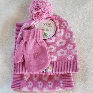 NYGB Kids Girls 3 Piece Set , Hat Scarf and Gloves